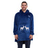 Snuggs Blanket Hoodie Dark Blue Christmas Deer Pocket
